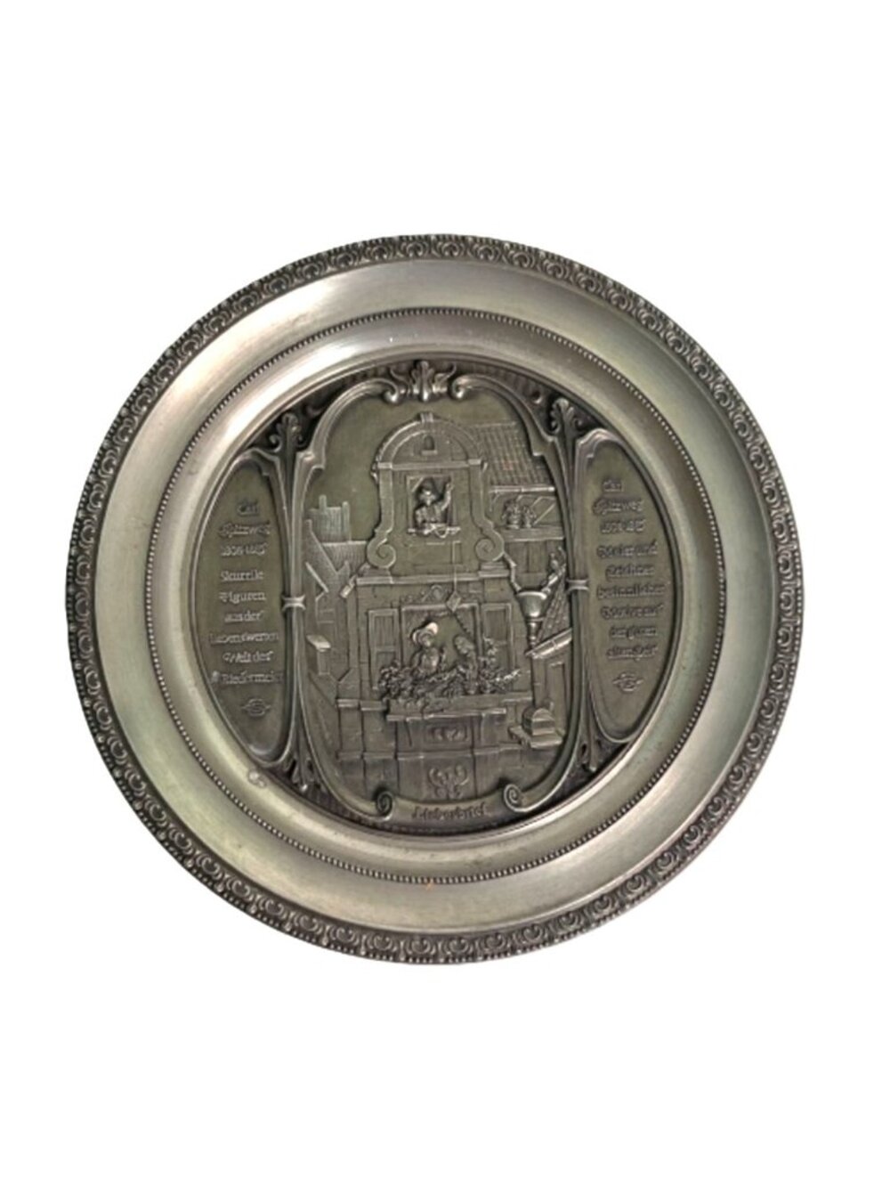 Vintage WMF Zinn Pewter Wall Plaque Der Briefbote Carl Spitzweg The Postman 5"